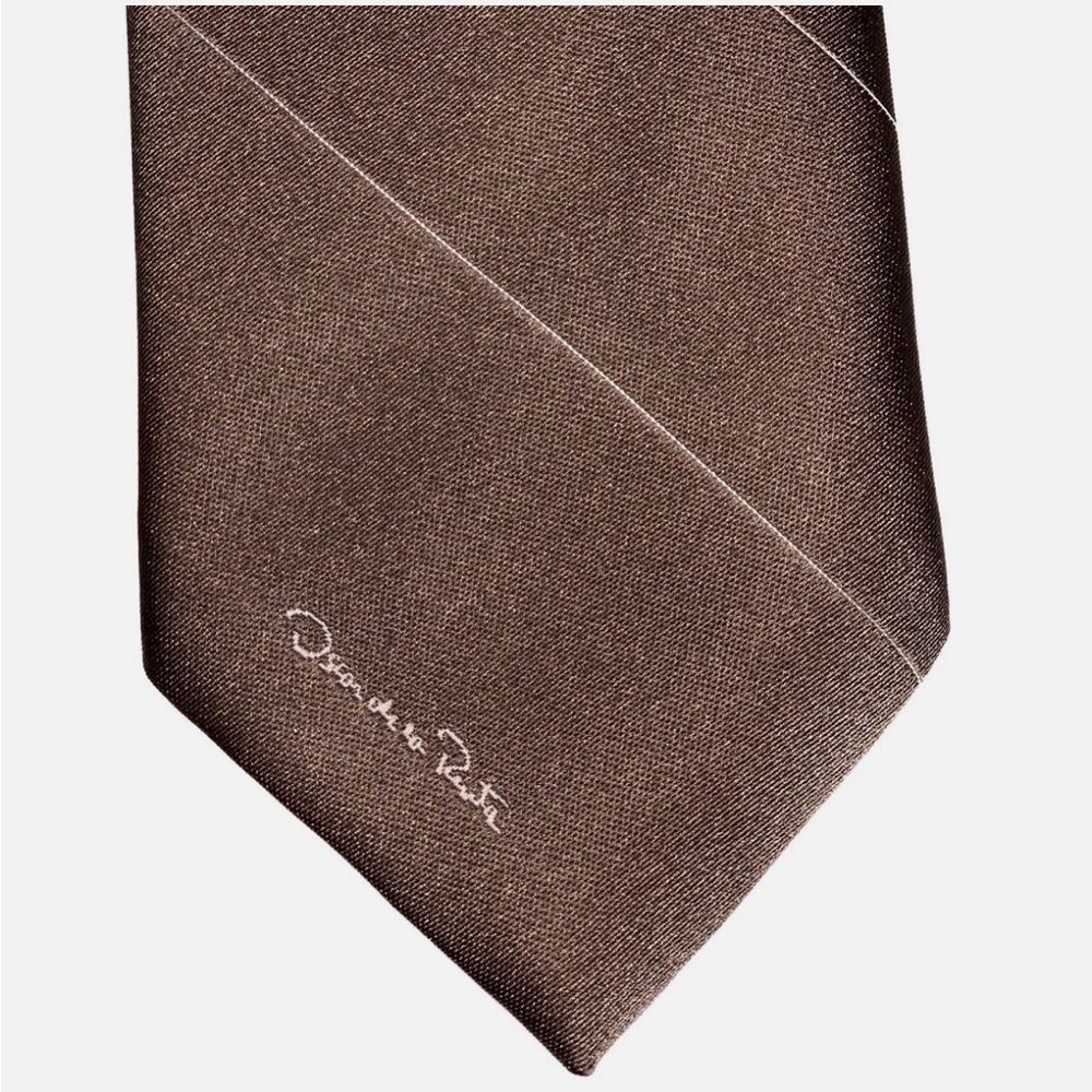 Oscar de la Renta Men’s Vintage Brown Striped Tie NWOT